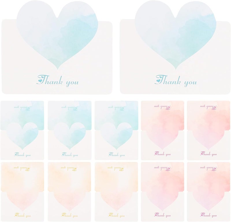 بطاقات شكر FUOYLOO بعدد 30 قطعة، بتصميم قلبي، للاستخدام في حفلات الاستقبال، حفلات الزفاف، أو كبطاقات شكر للأعمال أو للاحتفال بميلاد الأطفال - Image 1