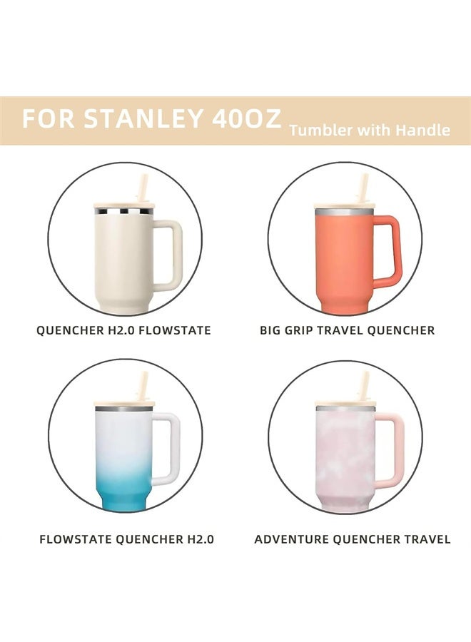 هومستر 2 حزمة 40 أوقية بلبر فليب استبدال غطاء القش لكأس ستانلي ، غطاء كأس قابل لإعادة الاستخدام ، مقاوم للرش ، غطاء دليل ، أبيض - Image 4