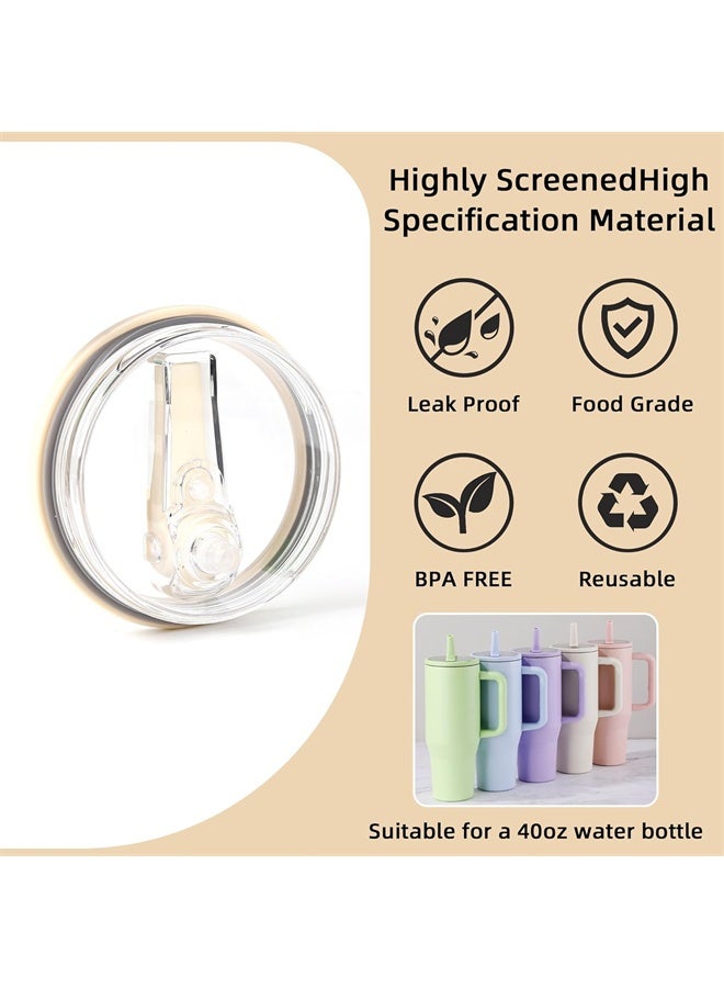 هومستر 2 حزمة 40 أوقية بلبر فليب استبدال غطاء القش لكأس ستانلي ، غطاء كأس قابل لإعادة الاستخدام ، مقاوم للرش ، غطاء دليل ، أبيض - Image 3