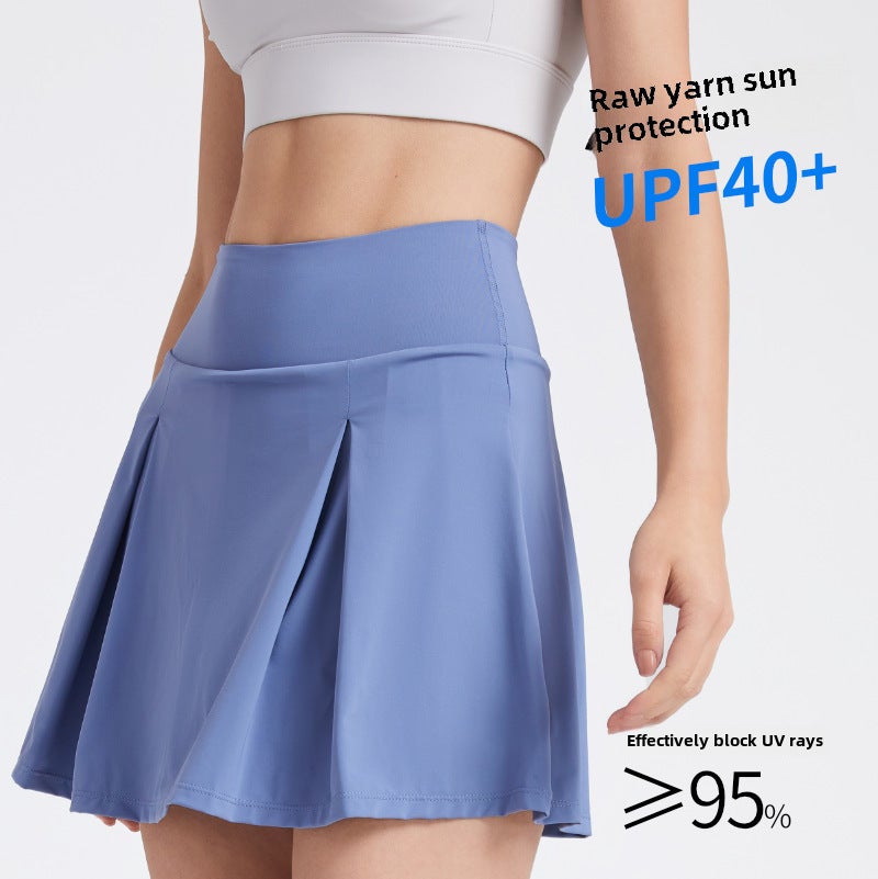 Generic Summer Quick-Dry UV Protection Anti-Exposure Tennis Skirt Black - Image 4