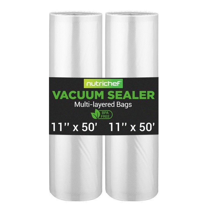 VACUUM SEALER BAGS 11X50 ROLLS 2 PACK FOR FOOD SAVER SEAL A MEAL WESTON COMMERCIAL GRADE BPA FREE HEAVY DUTY GREAT FOR VAC STORAGE MEAL PREP OR SOUS VIDE