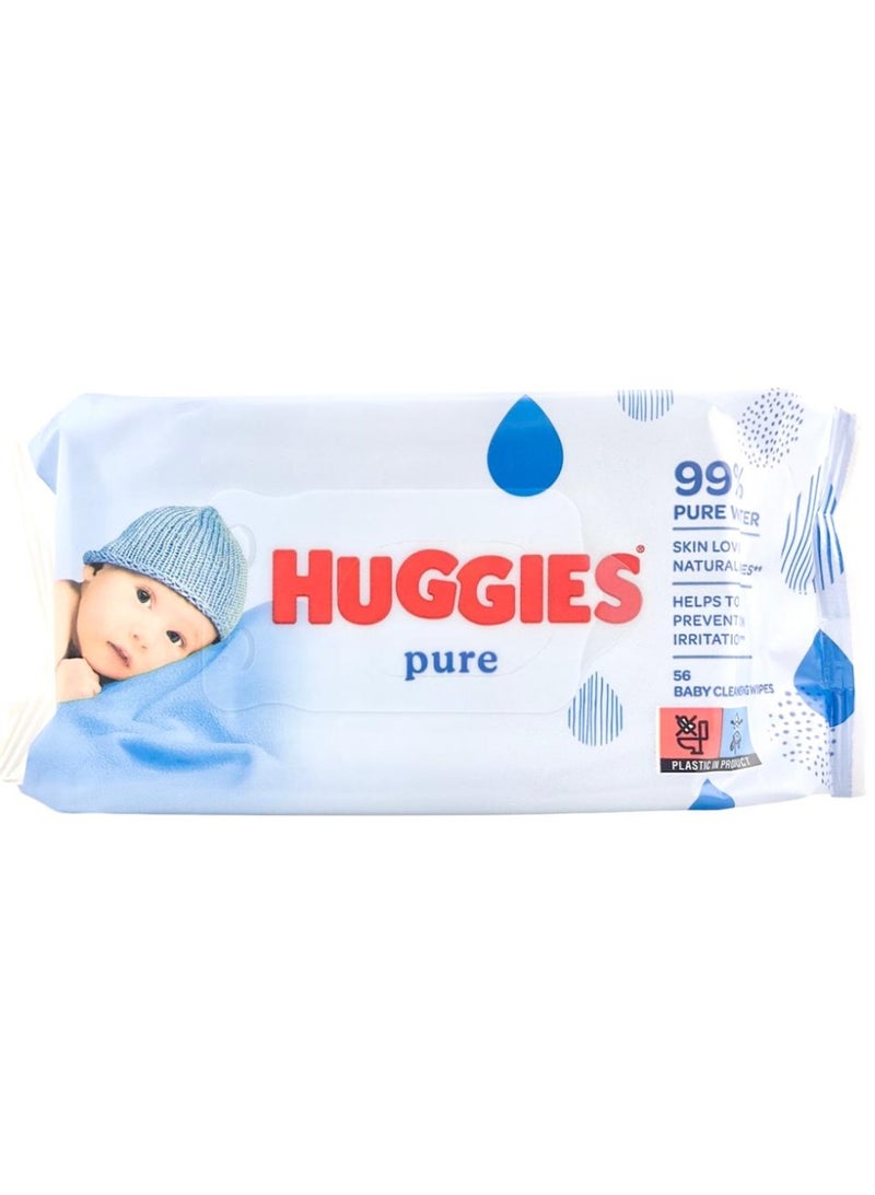 HUGGIES PURE WIPES 56PCS - Image 1