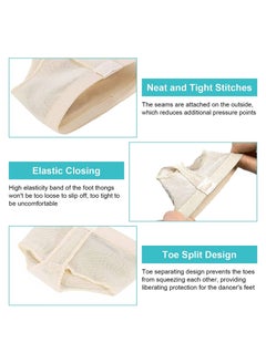 SYOSI 2 Pairs Dance Foot Thongs Ballet Dance Wear Nude Lyrical Shoes Dance Foot Toe Pad Support Breathable Paw Shoes for Jazz Ballet Modern Contemporary Dance Wear Size M  - Image 4