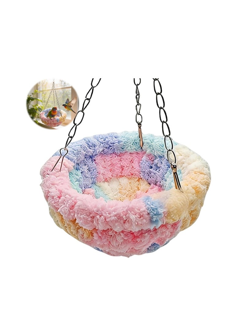 Waytiffer Yarn Bird Nest,Soft Plush Parrot Hut Snuggle Bed House for Budgie, Parakeet,Cockatiel,Conure,Lovebird,Canary,Finch,Hamster – Decorative Hanging Bird Cage Nest & Pet Snuggle Hut - Image 1
