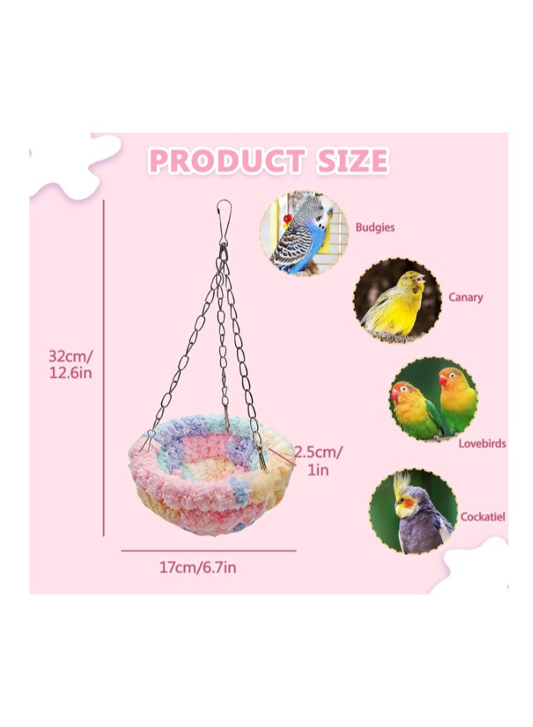 Waytiffer Yarn Bird Nest,Soft Plush Parrot Hut Snuggle Bed House for Budgie, Parakeet,Cockatiel,Conure,Lovebird,Canary,Finch,Hamster – Decorative Hanging Bird Cage Nest & Pet Snuggle Hut - Image 5