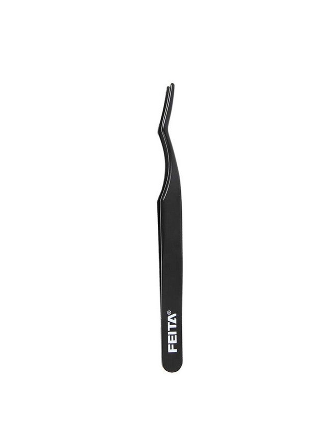 FEITA False Eyelash Applicator - FEITA Professional Curved Eyelashes Extension Tweezer for Easy Lashes Application and Removal - Black - 1Pc - Image 5