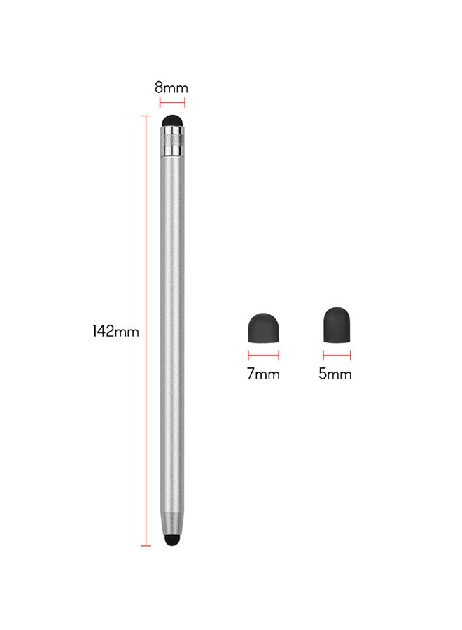 Silver Universal Stylus Pen Set with 4 Pieces and 8 Bonus Soft Rubber Tips for Tablets - Image 4