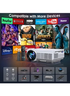 LAESO Projector with WiFi and Bluetooth, 5G WiFi Native 1080P 10000L 4K Supported, Portable Movie Outdoor Projector for Home Theater, Compatible with HDMI/USB/PC/TV Box/VGA/USB/Laptop, iOS and Android Phone  - Image 5