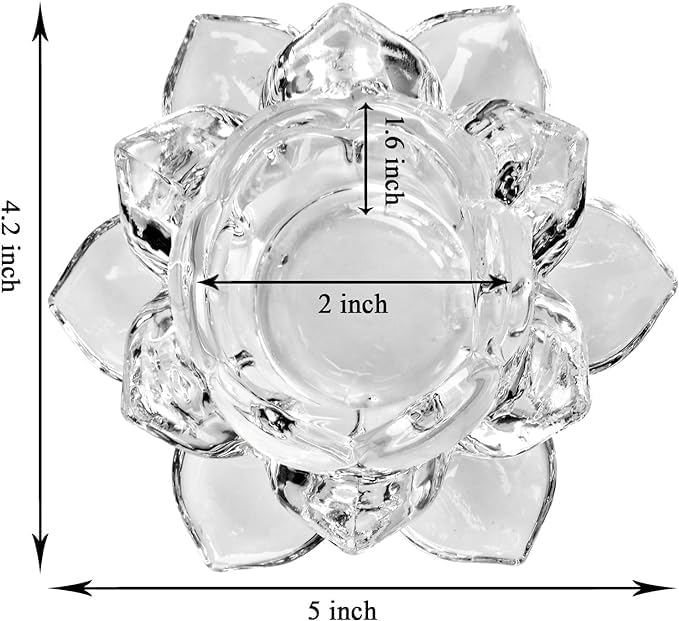 ARUZEN ARUZEN Crystal Lotus Shape Candle Holders Creative Decoration for Home Decoration Tealight Holders Wedding Gift Idea Glass Lotus Flower Tea Light Candle Holder Pack of 1  - Image 4