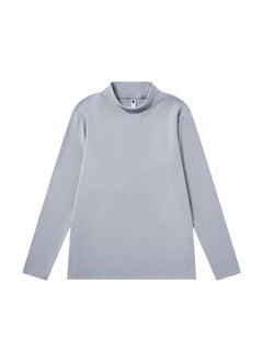 Generic Mens Autumn Thick Turtleneck Base Layer Tee Moon rock Gray 