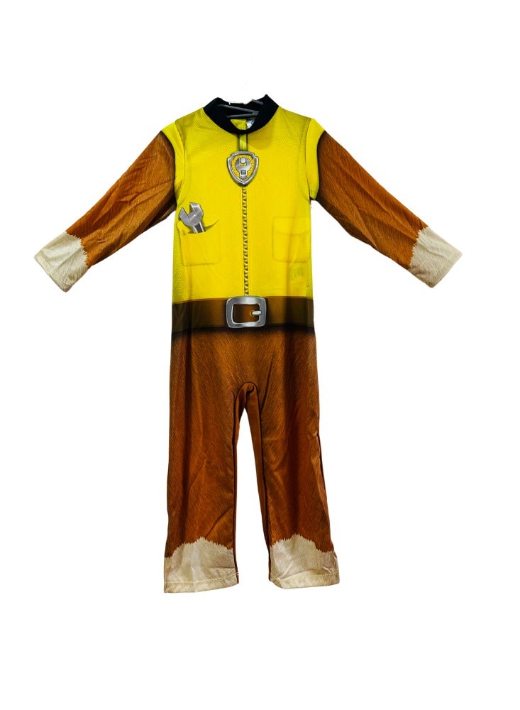Amscan Official Nickelodeon Paw Patrol Rubble Kids Cosplay Dress-Up Roleplay Child Costume Yellow Jumpsuit with Mask - Image 2
