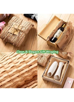 Taimi Eco Friendly Packaging Honeycomb Packing Paper for Moving Dishes Breakables Bubble Cushion Wrap Roll Bulk Gift Wrapping Shipping Supplies Box Void Filler Fragile Items - Size: 30cmX100m  - Image 2