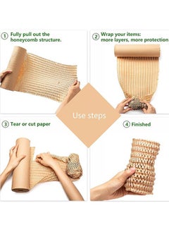 Taimi Eco Friendly Packaging Honeycomb Packing Paper for Moving Dishes Breakables Bubble Cushion Wrap Roll Bulk Gift Wrapping Shipping Supplies Box Void Filler Fragile Items - Size: 30cmX100m  - Image 4