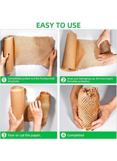 Taimi Eco Friendly Packaging Honeycomb Packing Paper for Moving Dishes Breakables Bubble Cushion Wrap Roll Bulk Gift Wrapping Shipping Supplies Box Void Filler Fragile Items - Size: 30cmX100m  - Image 5