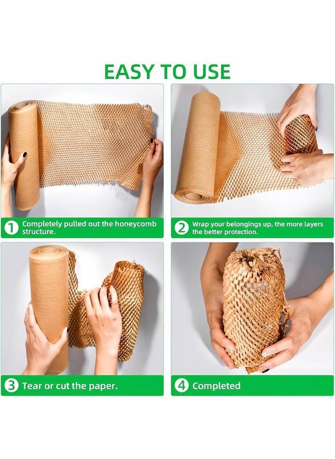 Taimi - Eco Friendly Packaging Honeycomb Packing Paper for Moving Dishes Breakables Bubble Cushion Wrap Roll Bulk Gift Wrapping Shipping Supplies Box Void Filler Fragile Items - Size: 30cmX100m - Image 1