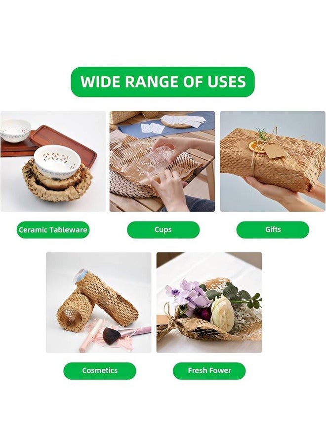 Taimi - Eco Friendly Packaging Honeycomb Packing Paper for Moving Dishes Breakables Bubble Cushion Wrap Roll Bulk Gift Wrapping Shipping Supplies Box Void Filler Fragile Items - Size: 30cmX100m - Image 1