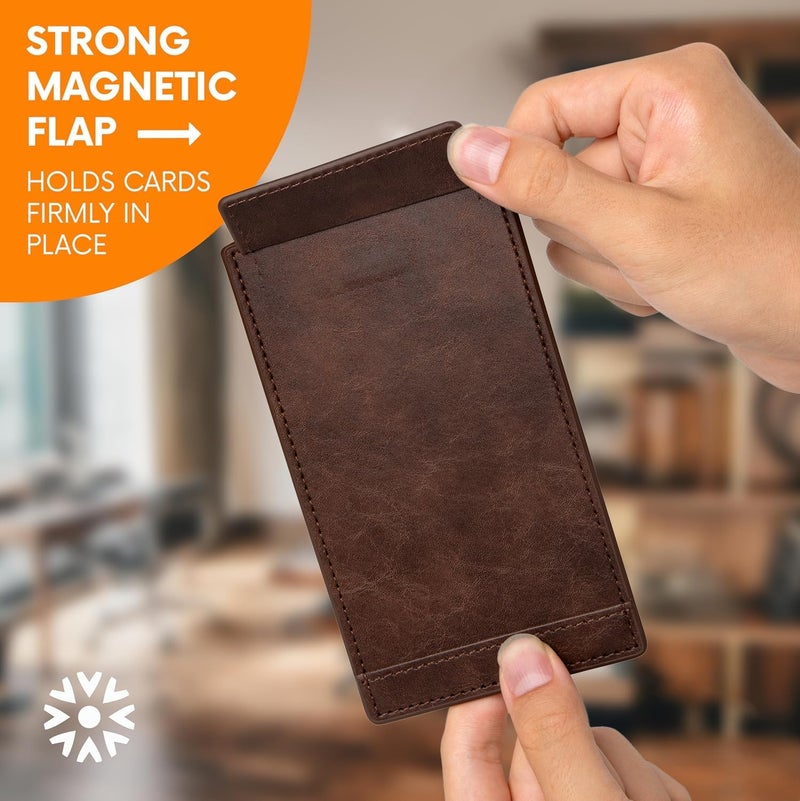 Notsu Note Card Holder | Minimalist 3x5 Inch Index Card Holder Handheld Case in Premium Dark Brown Vegan Leather with 25 To Do List Notecards - Image 4