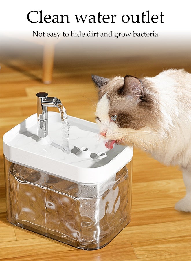 DUNISO 1.5L Pet Water Dispenser,Auto Pet Water Fountain with Filter Pad,USB Rechargeable Large Capacity Pet Water Dispenser,Easy to Clean,for Cats and Dogs - Image 5