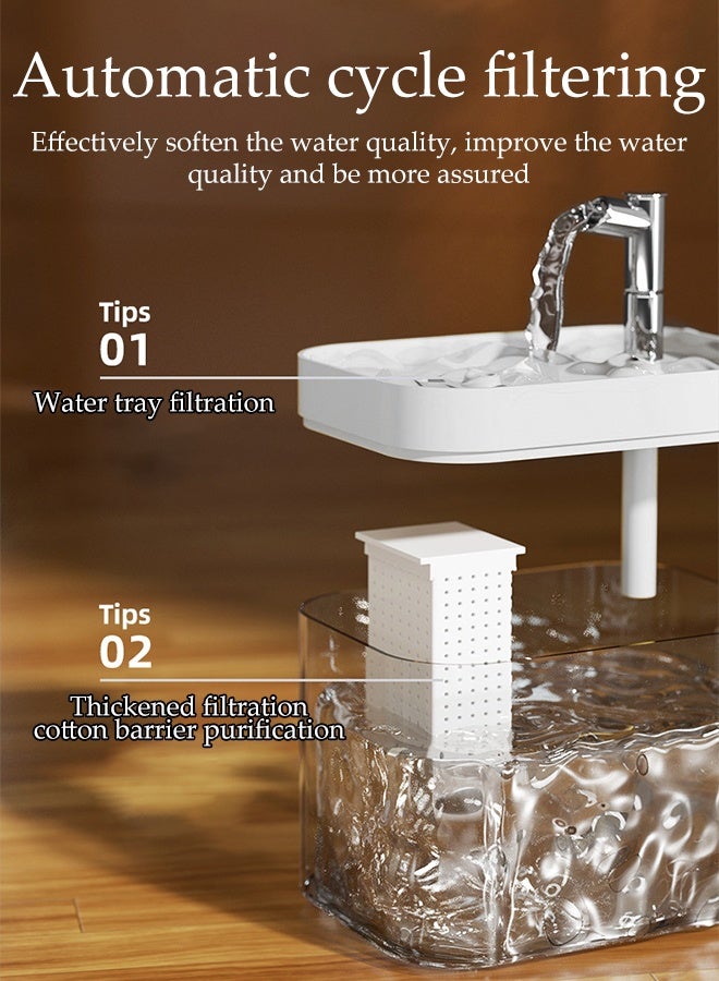 DUNISO 1.5L Pet Water Dispenser,Auto Pet Water Fountain with Filter Pad,USB Rechargeable Large Capacity Pet Water Dispenser,Easy to Clean,for Cats and Dogs - Image 4