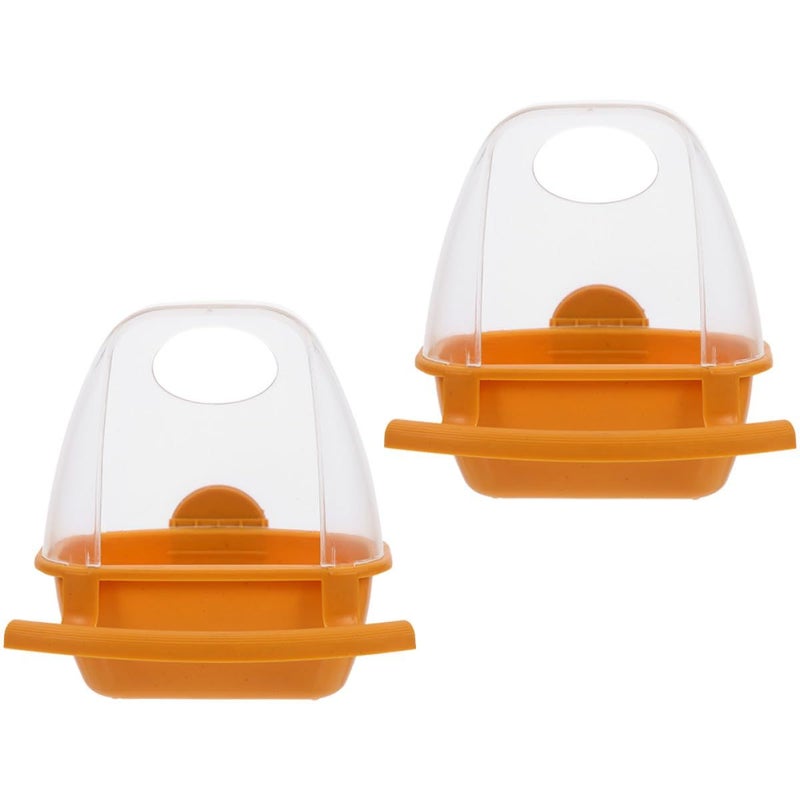 2pcs Hanging Plastic Parrot Cage Food Feeder and Water Bowl Set for Cockatiels - Image 2
