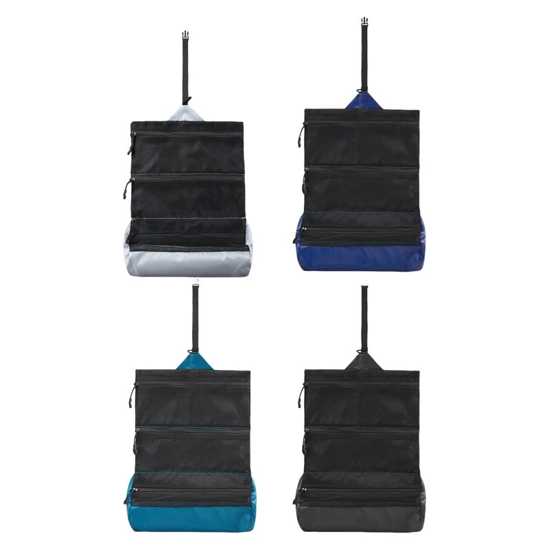 Navy Blue Portable Foldable Wash Pouch Quick Dry Travel Storage For Hygiene Products - Image 4