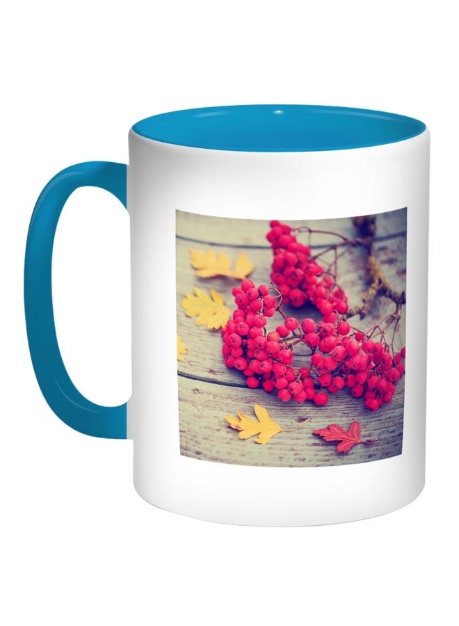Mulberry Printed Coffee Mug Blue/White/Pink 11ounce