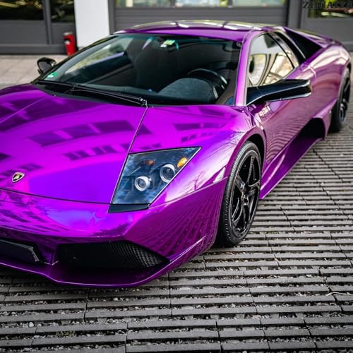 LZLRUN 1FT x 5FT Chrome Mirror Vinyl Wrap Adhesive Car Sticker Decal Film (1.5FT x 5FT, Purple) - Image 2