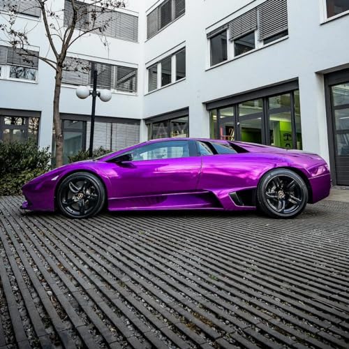LZLRUN 1FT x 5FT Chrome Mirror Vinyl Wrap Adhesive Car Sticker Decal Film (1.5FT x 5FT, Purple) - Image 3