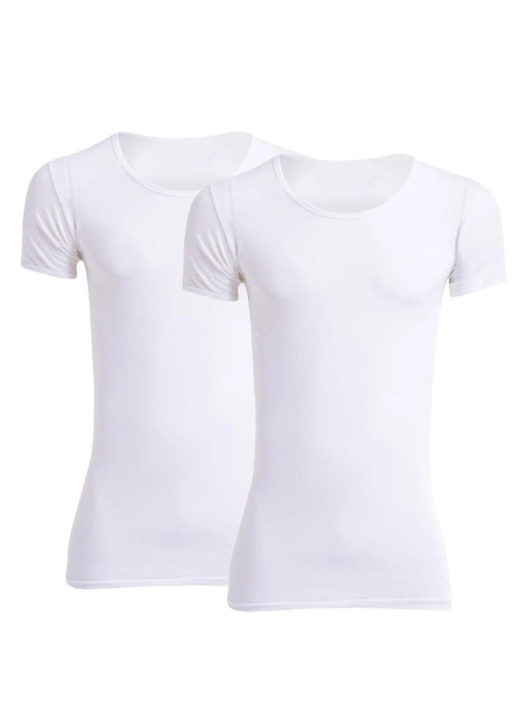Future Future Mens Half Sleeves UnderShirt cotton white size XL (pack of 2)  - Image 1