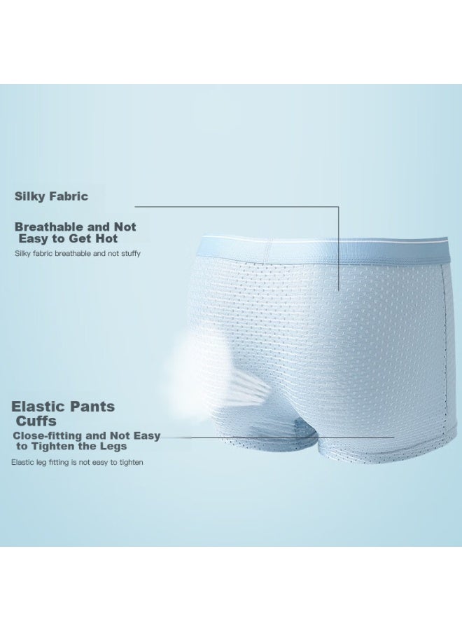 LANG SHA Langsha Men's Antibacterial Mesh Breathable Ice Silk Boxer Briefs Men's Four Corners Pants  - Image 5