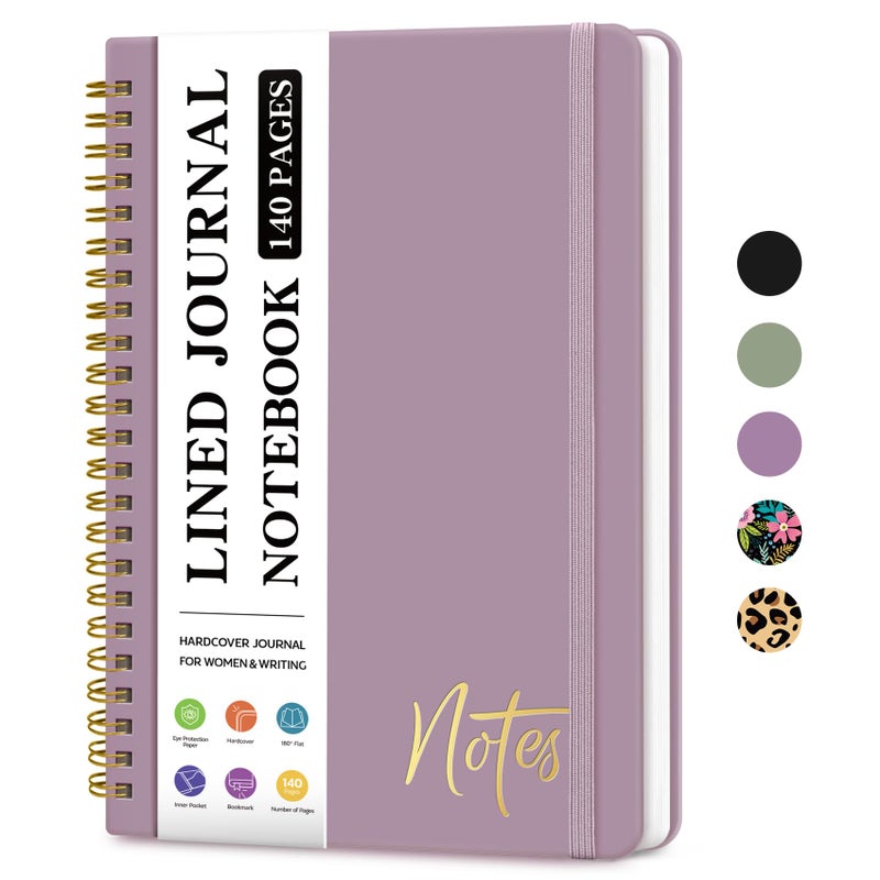Zotia Lined Spiral Journal Notebook For Women  A5 College Ruled Journals For Writing  Hardcover Notebooks For Work  Note Taking And Office School Supplies 140 Pages - Mystic Forest - Image 1