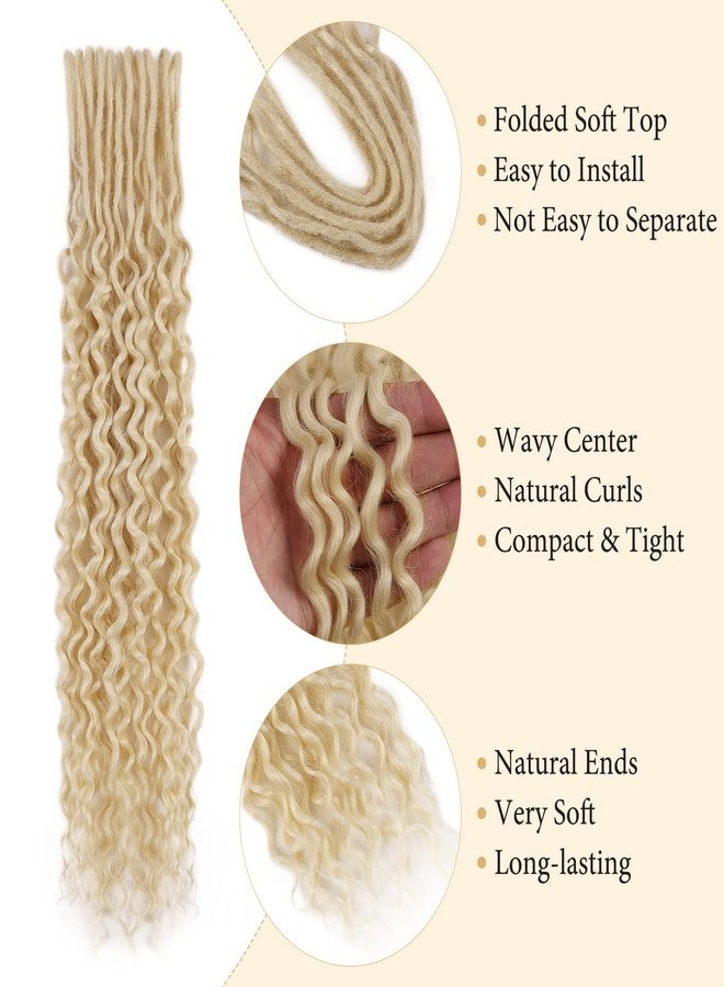 ليدي ميراندا وصلات شعر دريدلوك صناعية مزدوجة الأطراف من ليدي ميراندا، طول 24 بوصة، 10 خصلات رفيعة 0.6 سم، وصلات شعر دريدلوك ناعمة شقراء مموجة للنساء (613، 24 بوصة) - Image 3