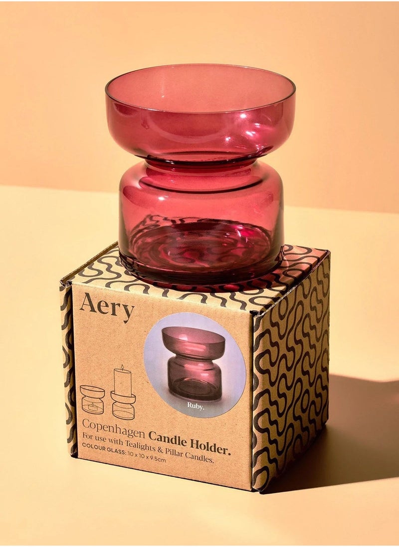 Aery Living Aery Living Copenhagen Candle Holder - Ruby  - Image 1