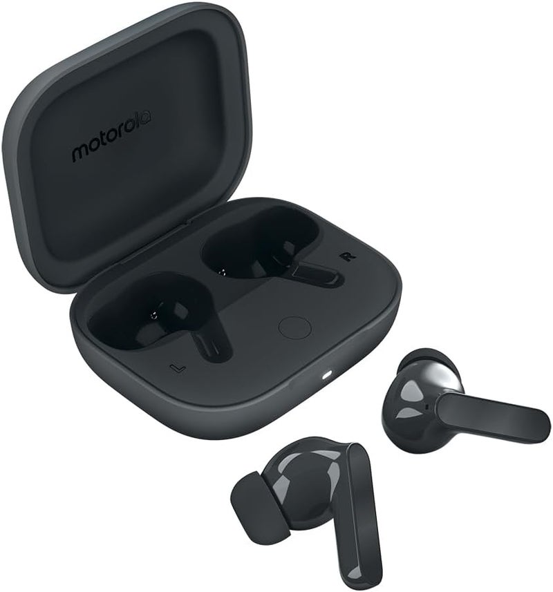 موتورولا سماعات Moto Buds Bass XT2443-1 مع خاصية إلغاء الضوضاء النشط الديناميكي، مصفوفة ثلاثية الميكروفونات، بلوتوث 5.3، مقاومة للماء والغبار بمعيار IP54، صوت Dolby Atmos (لون Pantone Dark Shadow) - Image 2
