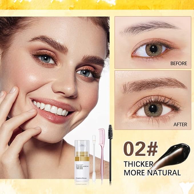SHEEYOON Eyebrow Tint Cream Professional Brow Eyelash DYE Kit Natural Long Lasting Waterproof Eyebrow Colors Black - Image 2