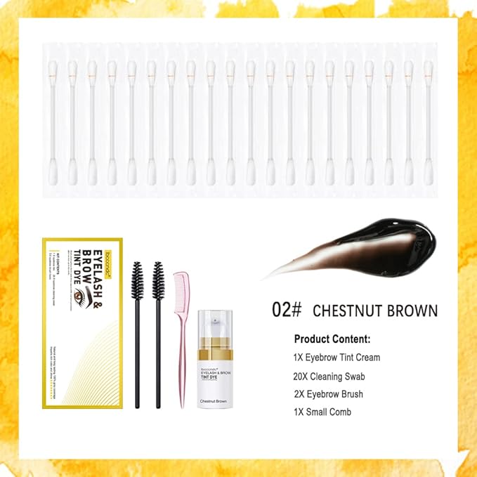 SHEEYOON Eyebrow Tint Cream Professional Brow Eyelash DYE Kit Natural Long Lasting Waterproof Eyebrow Colors Black - Image 4
