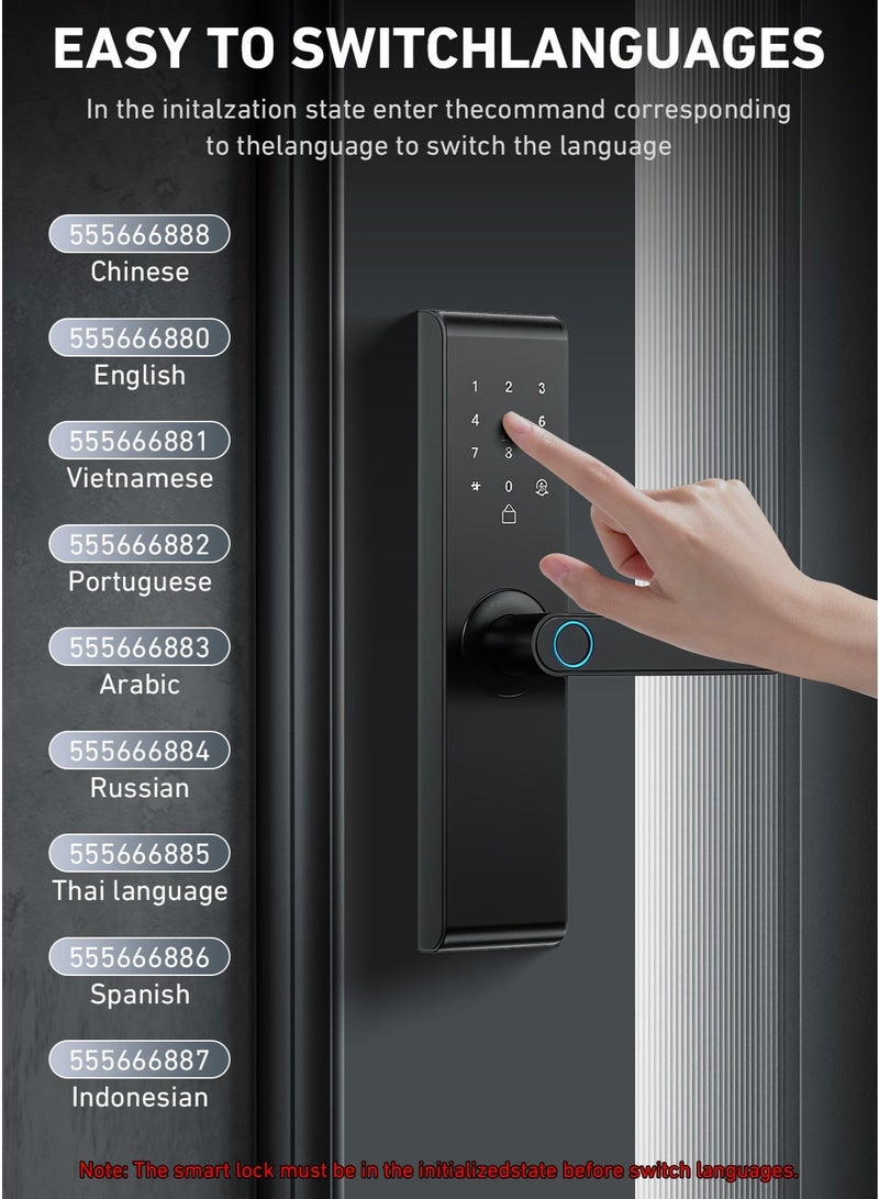 Black Smart WiFi Door Lock ,Tuya APP+Keypad , Auto Lock+One-Touch Unlock , 5050 Mortise , Home/Office - Image 5
