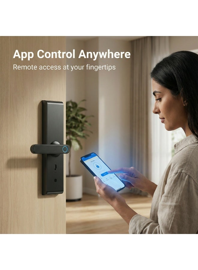 Black Smart WiFi Door Lock ,Tuya APP+Keypad , Auto Lock+One-Touch Unlock , 5050 Mortise , Home/Office - Image 4