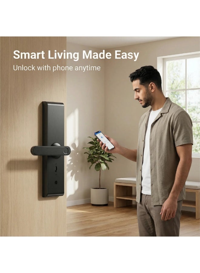 Black Smart WiFi Door Lock ,Tuya APP+Keypad , Auto Lock+One-Touch Unlock , 5050 Mortise , Home/Office - Image 1