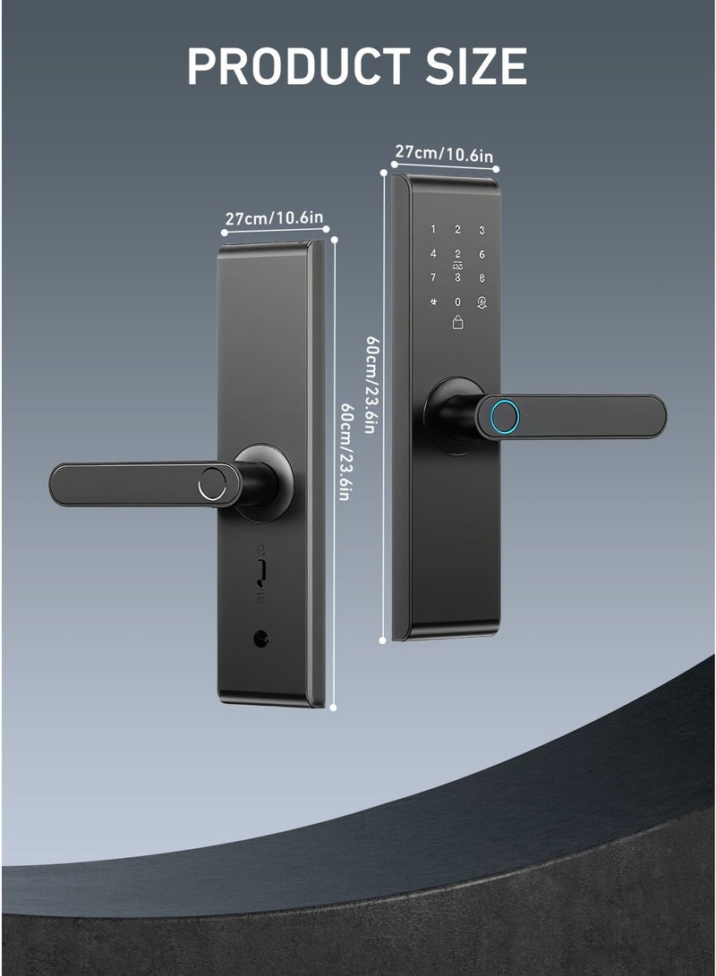 Black Smart WiFi Door Lock ,Tuya APP+Keypad , Auto Lock+One-Touch Unlock , 5050 Mortise , Home/Office - Image 4