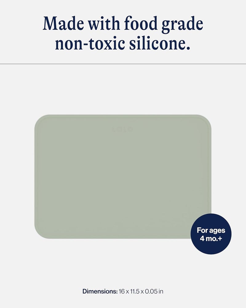 Lalo Silicone Placemat for Toddlers  Babies  NonSlip Kids Placemat for Restaurants  Dining Tables  NonToxic  BPA Free Safe  for Ages of 4 Months and Up  Sage - Image 3