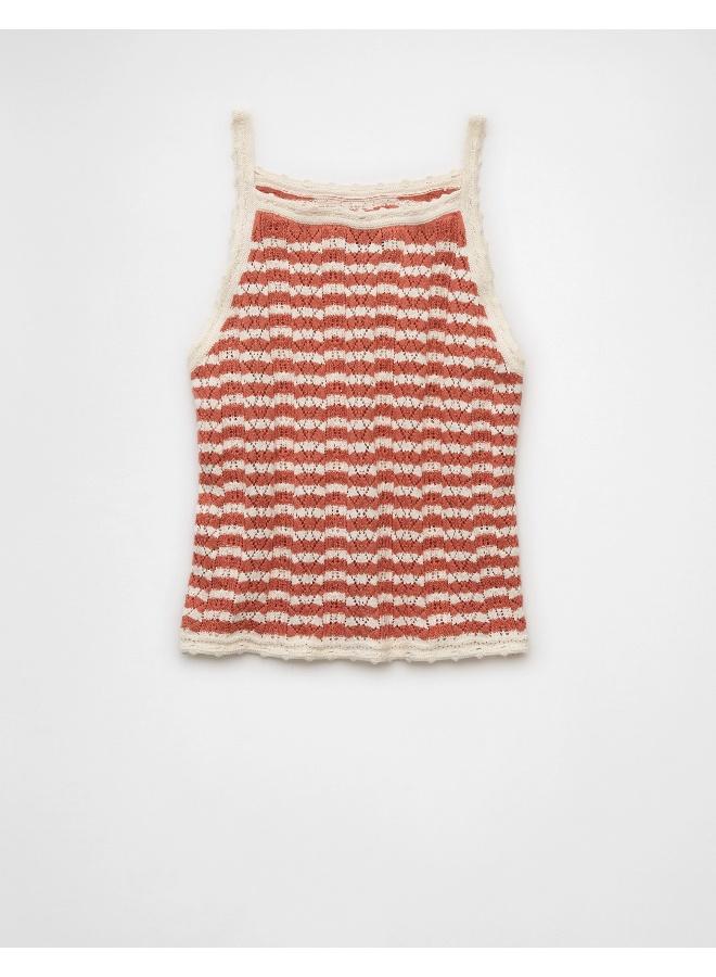 American Eagle Elevate your warm weather wardrobe with this chic tank top, crocheted for a luxe textured look.  - Image 2