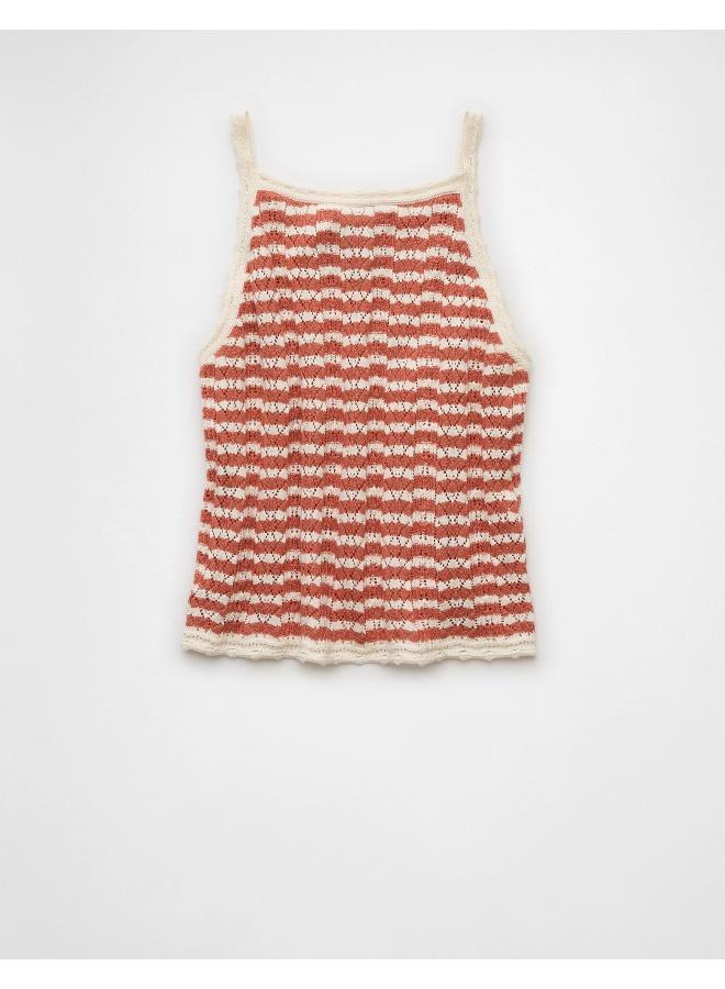 American Eagle Elevate your warm weather wardrobe with this chic tank top, crocheted for a luxe textured look.  - Image 3