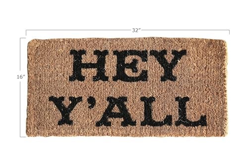 Creative Co-op Creative CoOp Natural Coir Hey Yall Doormat - Image 3