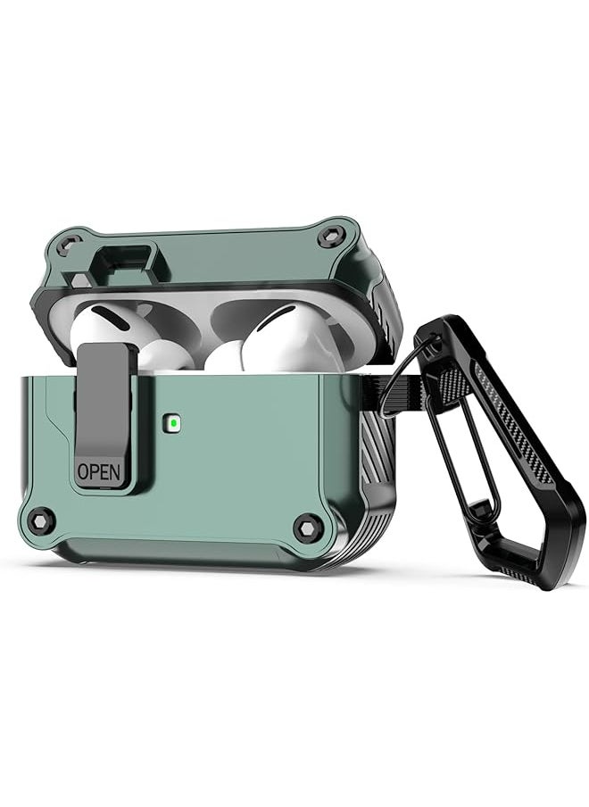 erorex - Airpods Pro Case Cover Secure Lock Olytop Armor Full Body Rugged Airpod Pro Protective Case Men With Carabiner Cool Air Pods Pro Shockproof Shell Case For Airpods Pro 2019 - Image 1