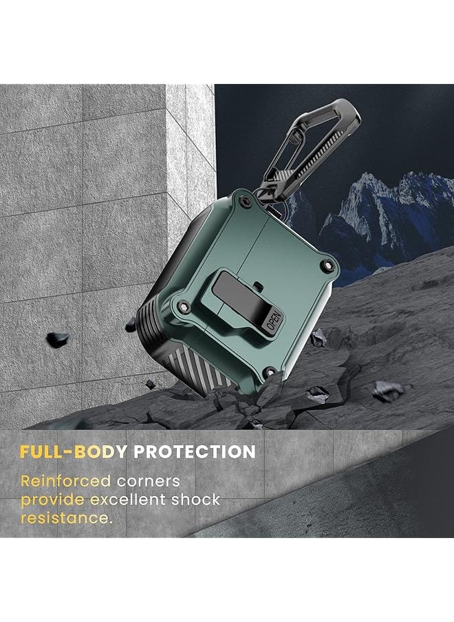 erorex - Airpods Pro Case Cover Secure Lock Olytop Armor Full Body Rugged Airpod Pro Protective Case Men With Carabiner Cool Air Pods Pro Shockproof Shell Case For Airpods Pro 2019 - Image 1