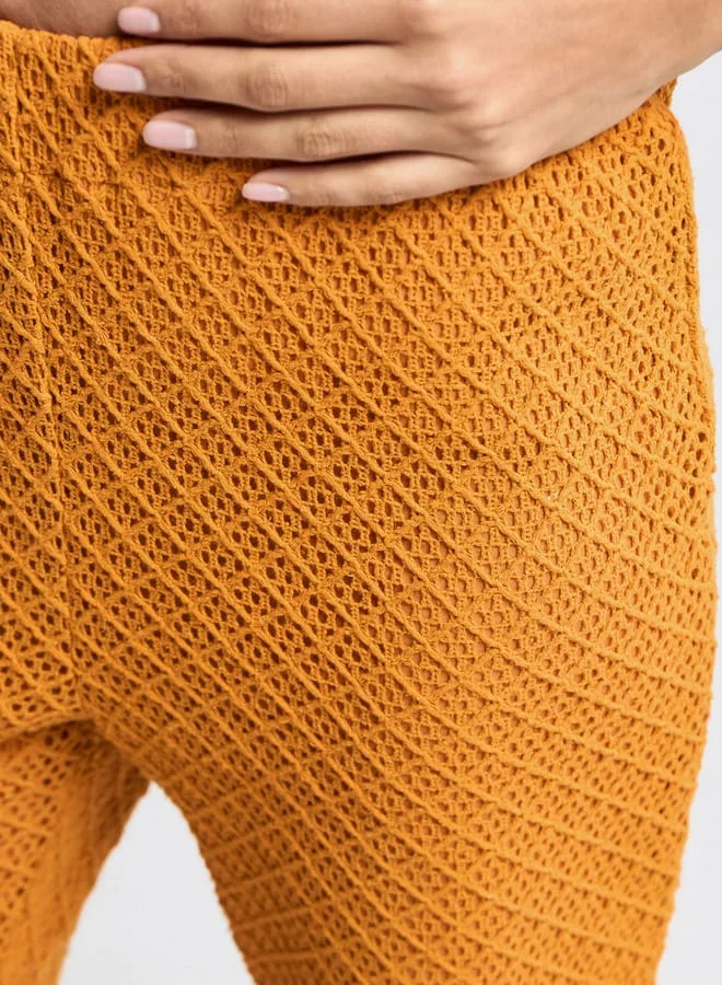 Splash FAV Textured Flared Pants with Elasticised Waistband