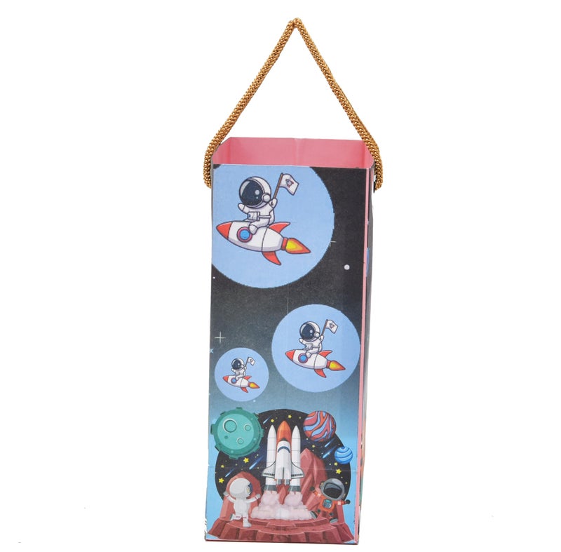 PPJ ® -HAPPY BIRTHDAY SPACE/ASTRONOUT THEME BIRTHDAY PARTY PAPER CARRY BAG (Pack of 10), 10 Inch X 8 Inch X 4 Inch - Image 5
