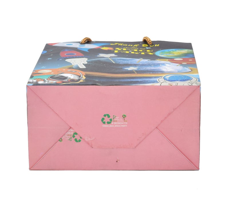 PPJ ® -HAPPY BIRTHDAY SPACE/ASTRONOUT THEME BIRTHDAY PARTY PAPER CARRY BAG (Pack of 10), 10 Inch X 8 Inch X 4 Inch - Image 3
