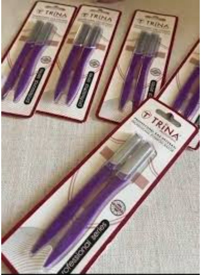 ترينا شفرات إزالة شعر الوجه للنساء من ترينا – لإزالة الشعر الصغير وغير المرغوب فيه وتقشير طبقة الجلد السطحية للحصول على بشرة ناعمة ومشرقة – شفرات آمنة وسهلة الاستخدام للوجه والحاجبين – عبوة من قطعتين - Image 2